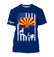 Load image into Gallery viewer, Arizona big game Hunting Bow hunter blue Arizona patriotic Customize Name 3D All Over Printed hunting Shirts NQS2213