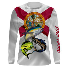 Load image into Gallery viewer, Florida saltwater fishing Mahi mahi, wahoo, tuna custom Long Sleeve Fishing Shirts NQS979