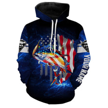 Load image into Gallery viewer, Tuna Fishing 3D American Flag patriotic Customize name All over print shirts NQS447