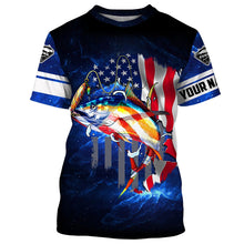 Load image into Gallery viewer, Tuna Fishing 3D American Flag patriotic Customize name All over print shirts NQS447