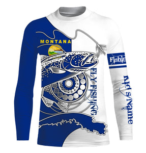 Montana Trouts fly fishing custom name sun protection UPF 30+ performance fishing shirts NQS3606