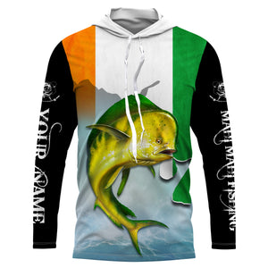 Mahi mahi Ireland Flag fishing Custom UPF fishing Shirts jersey - Custom Ireland fishing shirts NQS3210