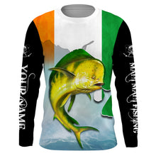 Load image into Gallery viewer, Mahi mahi Ireland Flag fishing Custom UPF fishing Shirts jersey - Custom Ireland fishing shirts NQS3210