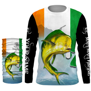 Mahi mahi Ireland Flag fishing Custom UPF fishing Shirts jersey - Custom Ireland fishing shirts NQS3210