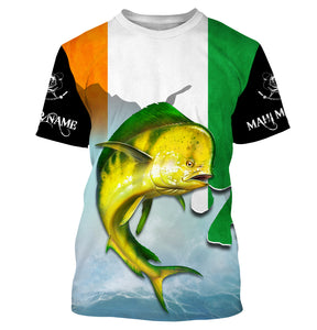 Mahi mahi Ireland Flag fishing Custom UPF fishing Shirts jersey - Custom Ireland fishing shirts NQS3210