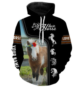 Miniature horses shirts, love horse Customize Name 3D All Over Printed shirts NQS1152