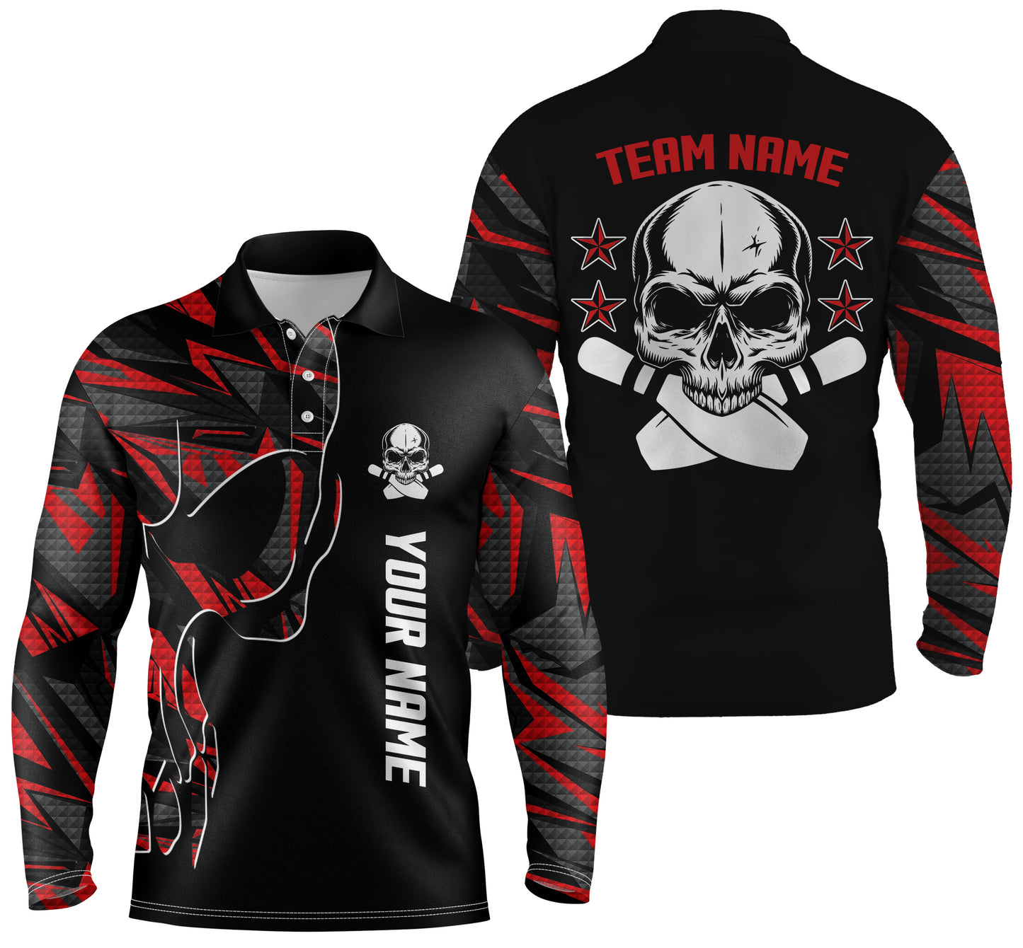 personalized bowling shirt for men – custom name design side view