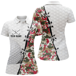 Womens golf polo shirts custom Camouflage christmas ladies golf shirt, team golf tops NQS6861