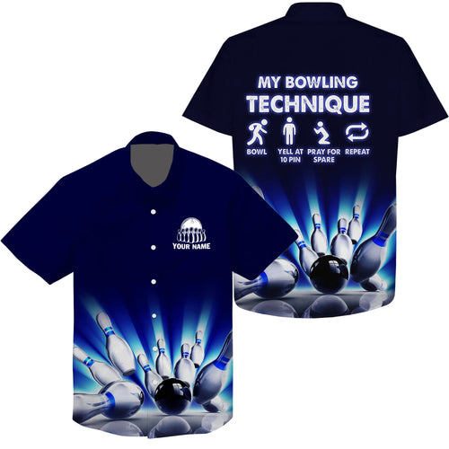 My bowling technique custom name funny bowling Hawaiian Shirt, Personalized team bowling jerseys NQS4674