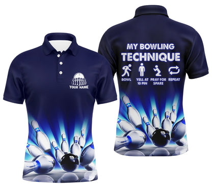 Custom bowling shirt for men – personalized team jersey front view