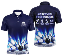 Load image into Gallery viewer, My bowling technique custom funny bowling polo shirts for men, Personalized team bowling jerseys NQS4674