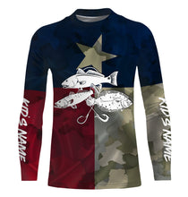 Load image into Gallery viewer, TX Texas Flag Texas slam Fishing Patriotic Performance Fishing UV Protection Shirts UPF 30+, Personalized Texas Fishermans Gift NQS2373