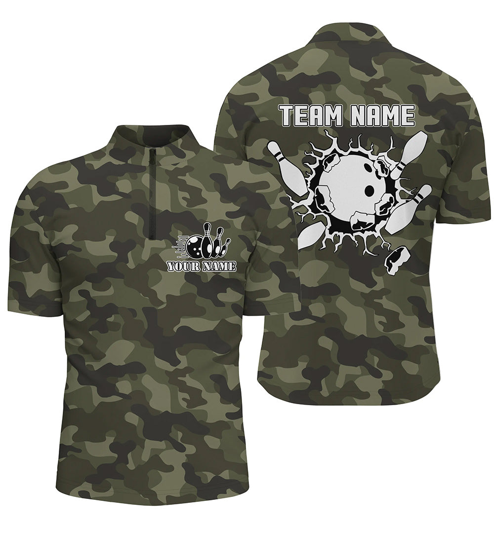 Custom bowling shirt for men – personalized team jersey front view