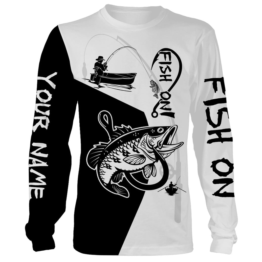 Bass Fish On Custome Name 3D All Over Printed Shirts For Adult And Kid Personalized Fishing gift NQS355