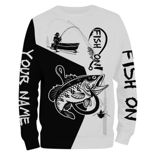 Bass Fish On Custome Name 3D All Over Printed Shirts For Adult And Kid Personalized Fishing gift NQS355