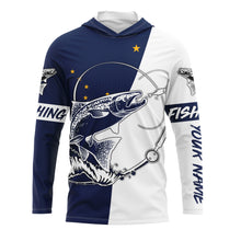 Load image into Gallery viewer, Salmon fishing in Alaska performance UV protection custom name long Sleeve fishing tournament shirts NQS3613