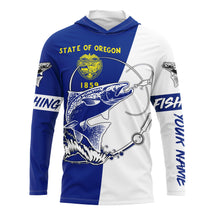 Load image into Gallery viewer, Salmon fishing in Oregon performance UV protection custom name long Sleeve fishing tournament shirts NQS3615