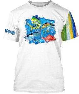 Grand Slam Saltwater Fish Customize name 3D All Over Printed Shirts Personalized Fishing Gift - NQS222