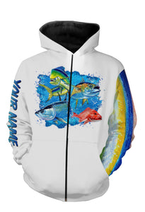 Grand Slam Saltwater Fish Customize name 3D All Over Printed Shirts Personalized Fishing Gift - NQS222