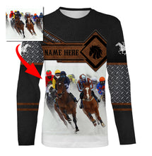 Load image into Gallery viewer, Horse riding tops Custom Name and photo 3D equestrian riding shirts, horse long sleeve shirt NQS3224