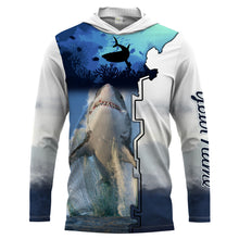 Load image into Gallery viewer, Shark Fishing UV protection Customize name long sleeves fishing shirts UPF 30+, Personalized Fishing Gift NQS1841