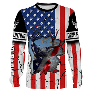 Deer Hunting US big game hunting camo American Flag patriotic Custom Name 3D All over print shirts NQS732