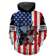 Load image into Gallery viewer, Deer Hunting US big game hunting camo American Flag patriotic Custom Name 3D All over print shirts NQS732
