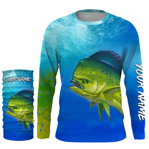 Mahi-mahi Dorado fishing green scales Custom Name UV protection UPF 30+ fishing jersey NQS2978