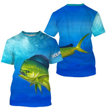 Load image into Gallery viewer, Mahi-mahi Dorado fishing green scales Custom Name UV protection UPF 30+ fishing jersey NQS2978