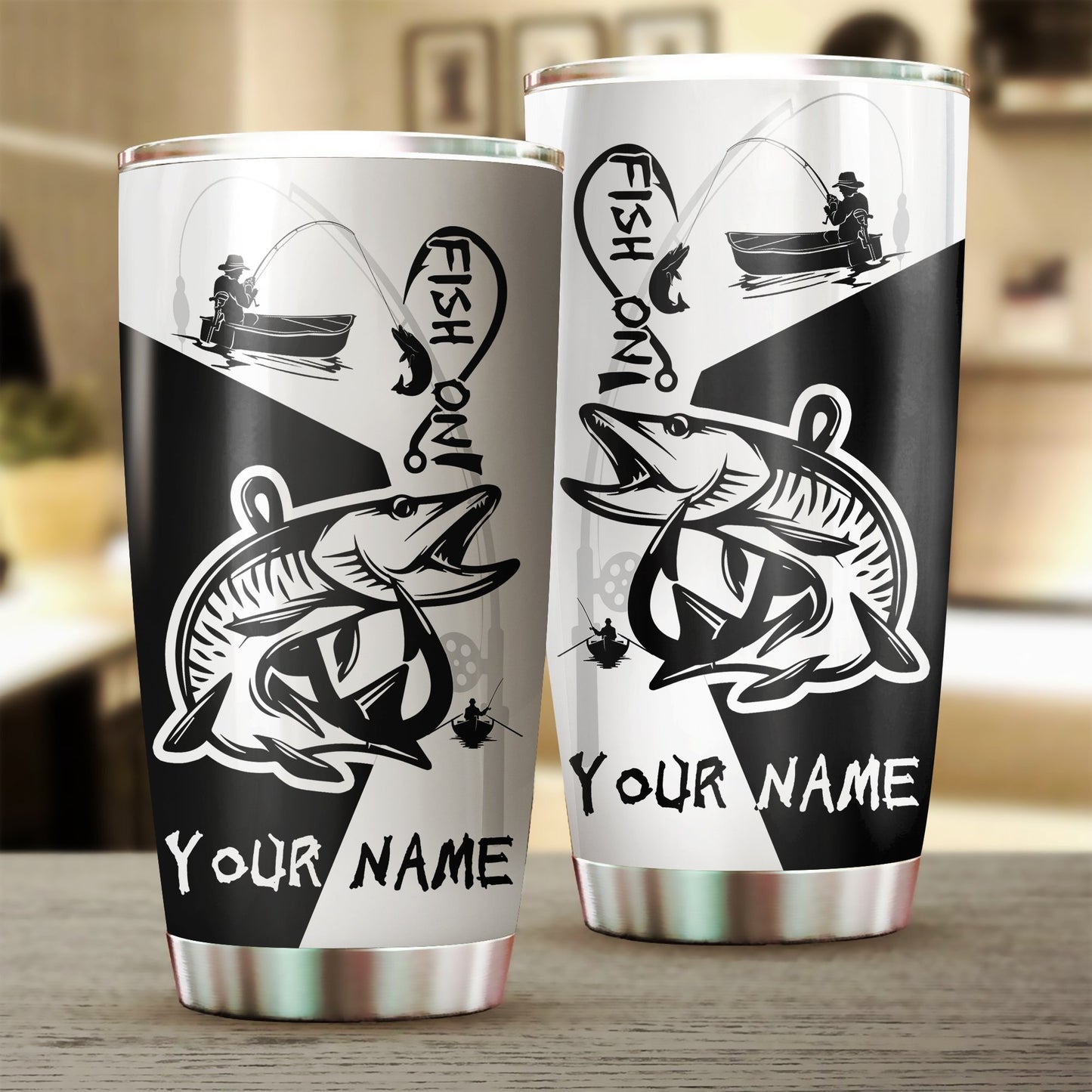 Musky Fish On Customize Name Fishing Tumbler Cup Personalized Fishing Gift For Fisherman NQS367