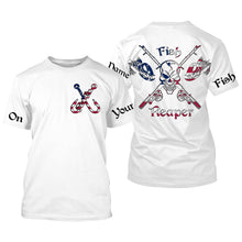 Load image into Gallery viewer, Fish Reaper Fish on American flag patriot fishing Custom Name 3D sun protection Fishing Shirts jerseys NQS3498