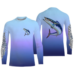 Wahoo fishing Custom Name UV protection UPF 30+ fishing jersey, deep sea fishing tournament shirts NQS3958