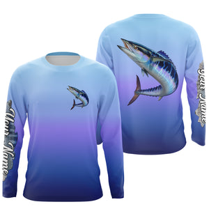 Wahoo fishing Custom Name UV protection UPF 30+ fishing jersey, deep sea fishing tournament shirts NQS3958