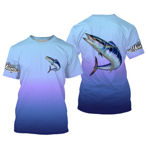 Wahoo fishing Custom Name UV protection UPF 30+ fishing jersey, deep sea fishing tournament shirts NQS3958