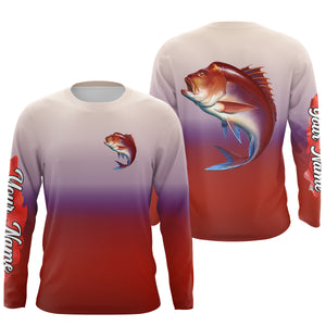 Red snapper fishing Custom Name sun protection fishing jersey, deep sea fishing tournament shirts NQS3960