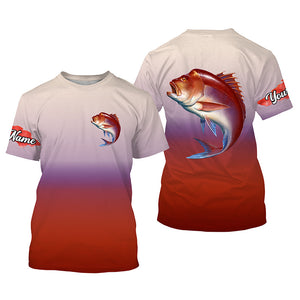 Red snapper fishing Custom Name sun protection fishing jersey, deep sea fishing tournament shirts NQS3960