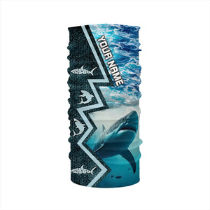 Shark Fishing Custom blue sea wave camo long sleeve performance Fishing Shirt, shark fishing jerseys NQS5042