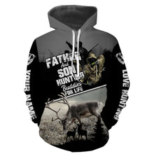 Load image into Gallery viewer, Father and Son Hunting Buddies For Life Deer Hunting bow hunter Grim Reaper Custom Name hunting apparel NQS744
