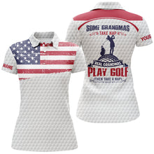 Load image into Gallery viewer, Some Grandmas Take Naps Real Grandmas Play Golf American Flag patriotic custom Woman Polo Shirts NQS5345