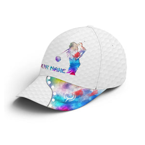 Women Golfer hat custom name multi-color white golf hats Unisex Baseball women golf hats, golfing gift NQS5061