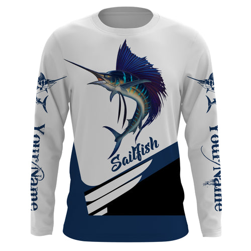 Sailfish fishing saltwater sportfishing Custom Name UV protection UPF 30+ fishing jersey NQS3013