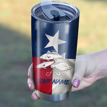 Load image into Gallery viewer, 1PC Texas Slam Redfish Puppy Drum, Speckled Trout, Flounder Customize name Stainless Steel Fishing Tumbler Cup Personalized Fishing gift fishing team - NQS758