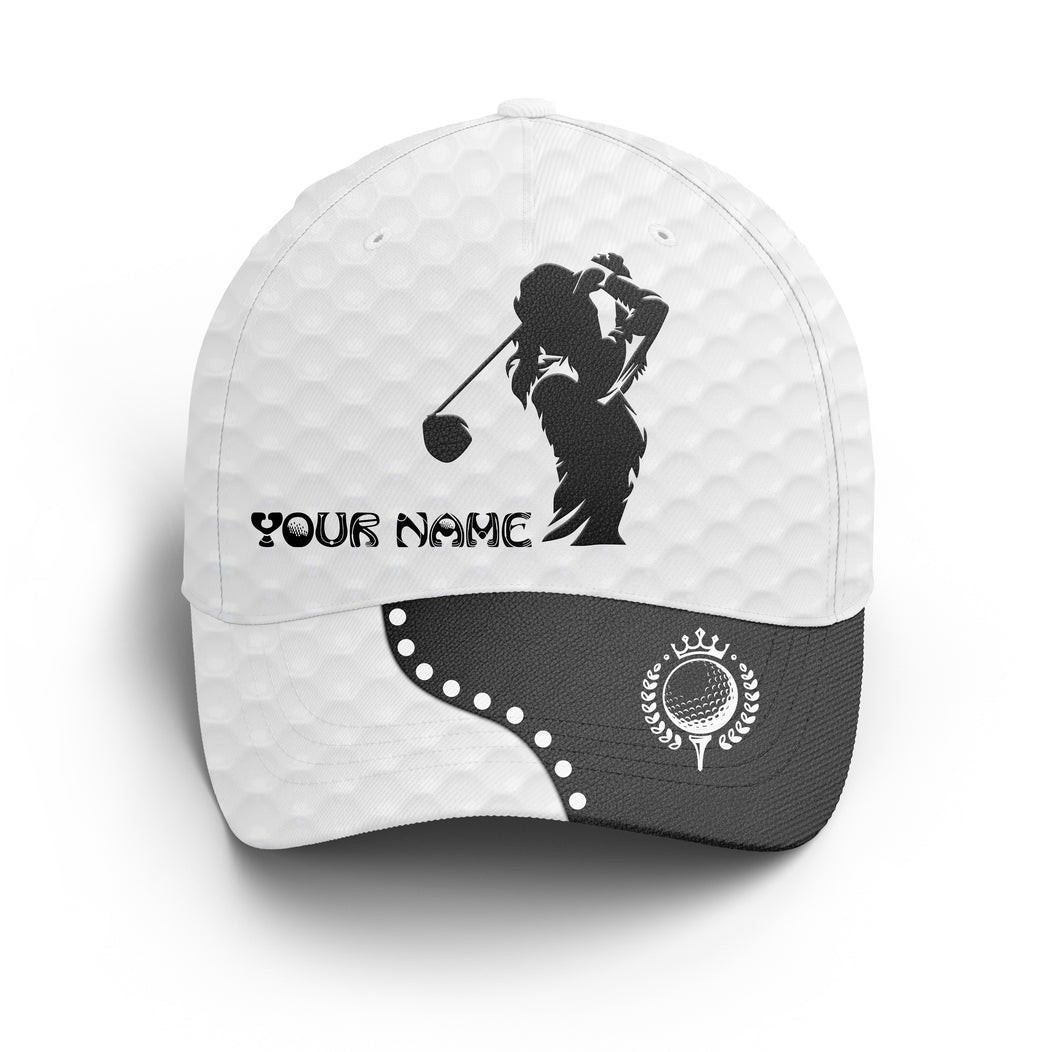 Women Golfer hat custom name black & white golf hats Unisex Baseball women golf hats NQS4240