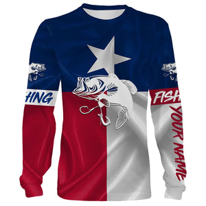 Largemouth Bass fishing Tattoo Texas Flag custom name 3D All Over print fishing apparel NQS412