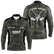 Load image into Gallery viewer, Mens golf polo shirts custom green camo golf tops for mens, golf clubs team golf jerseys NQS6489