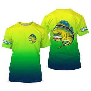 Angry Mahi-mahi fishing scales Custom sun protection Long sleeve Fishing Shirts, Fishing Gift for men NQS4257