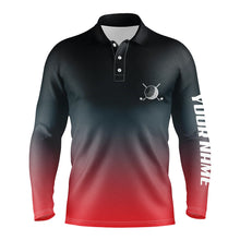 Load image into Gallery viewer, Black and red gradient Mens golf polo shirts custom golf clothes for men, best golf gifts for men NQS6296