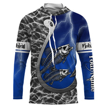 Load image into Gallery viewer, Bass fishing fish reaper fish hook fish skull Custom Name 3D All over Printed UV Protection Shirts NQS4065