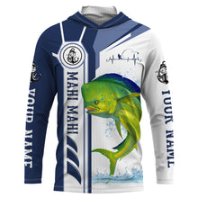 Load image into Gallery viewer, Mahi mahi dolphinfish fishing tournament fishing shirts for men UV protection UPF 30+  quick dry Customize name fishing shirts NQS2764