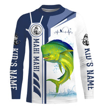 Load image into Gallery viewer, Mahi mahi dolphinfish fishing tournament fishing shirts for men UV protection UPF 30+  quick dry Customize name fishing shirts NQS2764